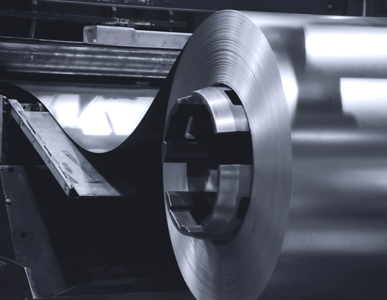 Steel coil in a processing facility